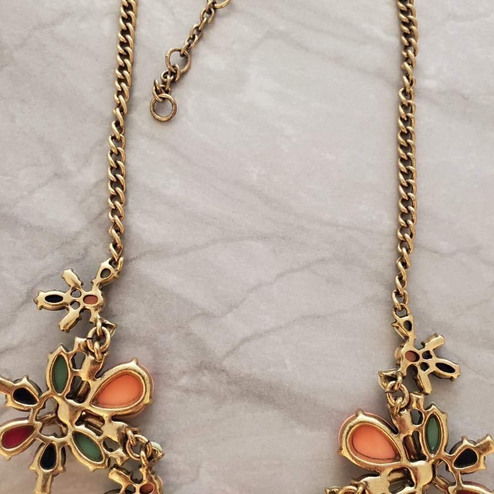 ✨ J.Crew Rhinestone Crystals Cluster Stacked Colorful Statement Necklace ✨ - Picture 13 of 15
